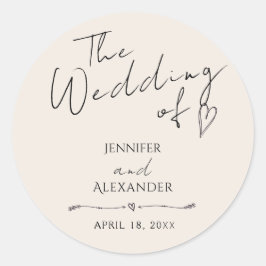 Casamento Moderno Minimalista Adesivo