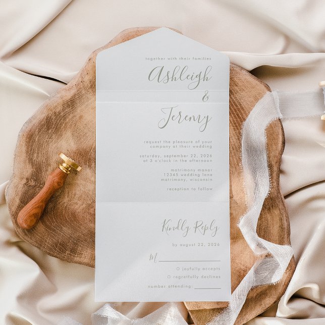 Casamento Moderno Minimalista com Letra em Verde S (Criador carregado)