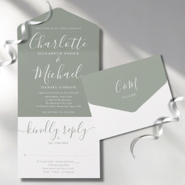 Casamento Moderno Minimalista em Verde Sage