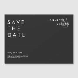 Casamento Moderno Mínimo Eerie Black Salvar A Data