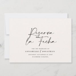 Casamento moderno Reserve a Data creme preto Salva