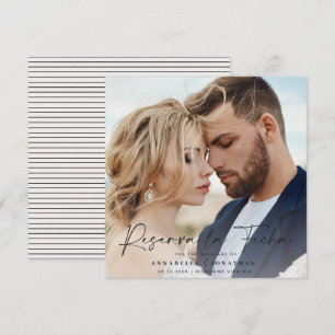 Casamento moderno Reserve a Data creme preto Salva