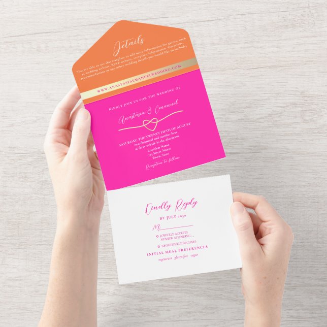 Casamento Moderno Rosa e Laranja (Tearaway)