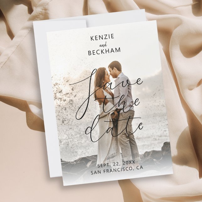 Casamento Moderno Salva a Data Fotos Caligrafia (Criador carregado)