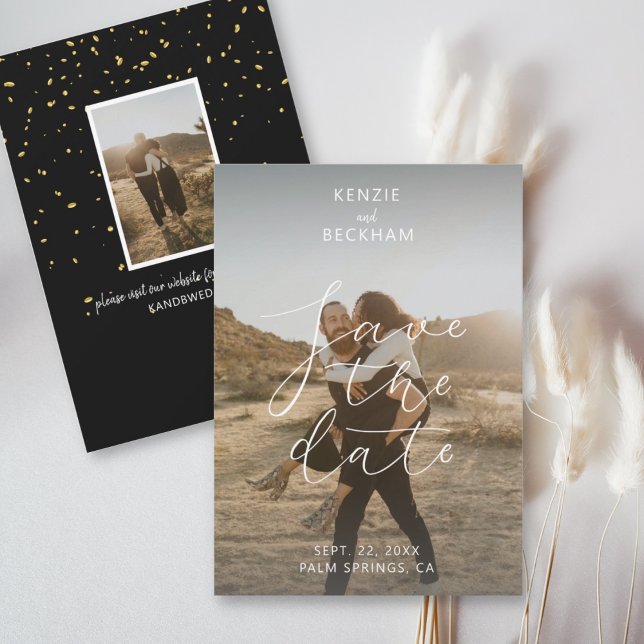 Casamento Moderno Salva a Data Fotos Caligrafia (Criador carregado)