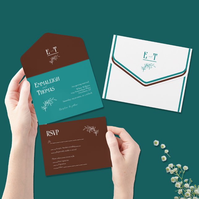 Casamento Moderno Simples com Teal e Chocolate (Criador carregado)