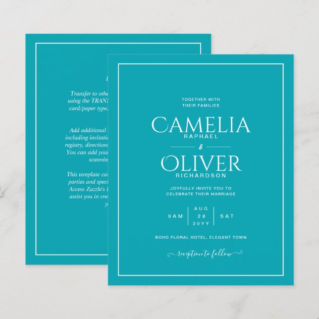 Casamento Monocromático Branca Pavão-de-Chá-Lo-De- (Frente/Verso)