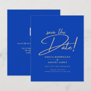 Casamento Monocromático Real Azul de Orçamento Mod