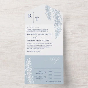 Casamento Monograma de marinho e Dove Verde Azul