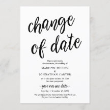 Casamento, Mudança de data, Preto, Anúncio