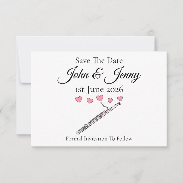 Casamento Musical Bassoon Salve A Data (Frente)