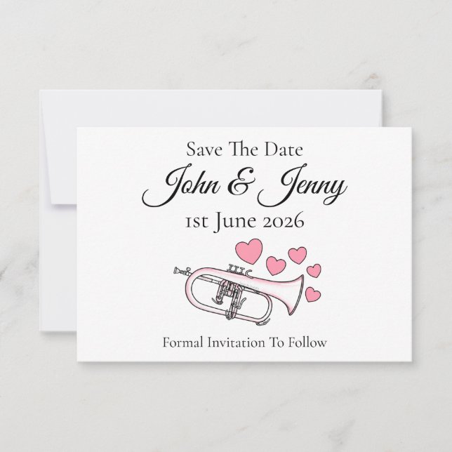 Casamento Musical De Flugelhorn Salve A Data (Frente)