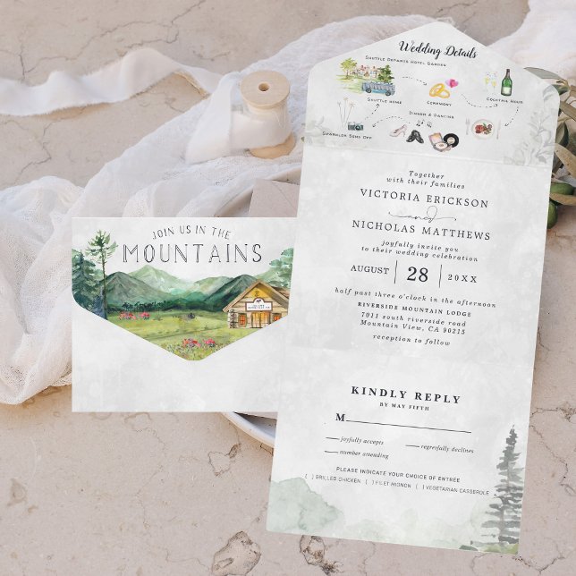 Casamento na Montanha da Floresta Rústica (Criador carregado)