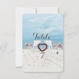 Casamento na Praia,Arbusto Floral Cartão de Mesa