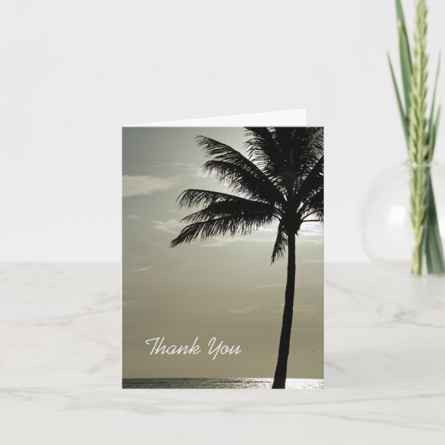 Casamento na Praia com Palmeira Agradecimento às D (Frente)