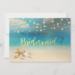 Casamento na Praia Conchas Cartão de Damas de Hon