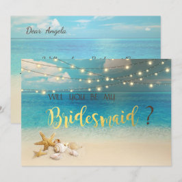 Casamento na Praia Conchas Cartão de Damas de Hon