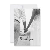 Casamento na praia em preto e branco agradecimento