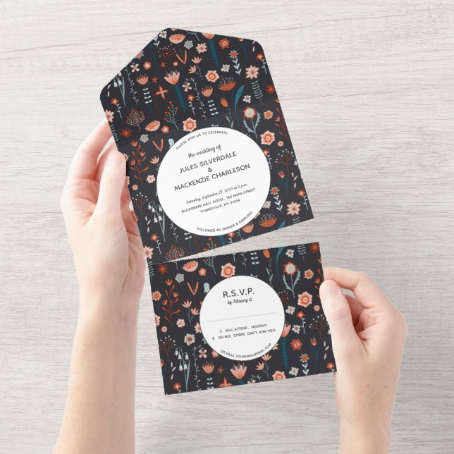 Casamento Negra De Boho Escandinavo Flores De Verã (Tearaway)