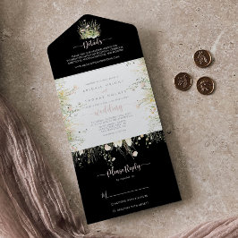Casamento Negra de Greenery Boho Wildflower