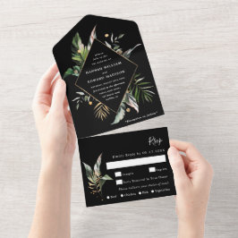 Casamento Negro de Folhagem de Cores Tropicais Sel