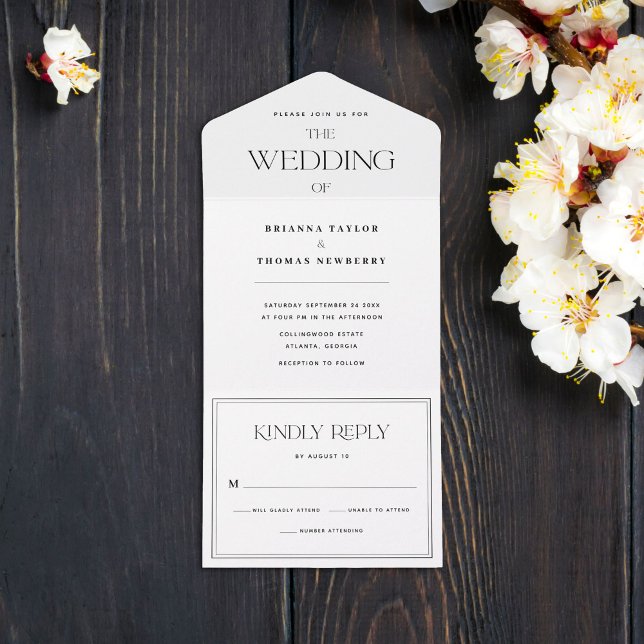 Casamento Negro e Branco minimalista moderno (Criador carregado)