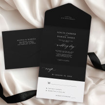 Casamento negro e branco negro minimalista elegant