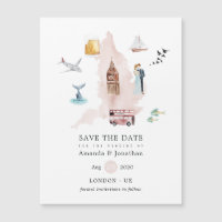 Casamento no Destino Watercolor Inglaterra Reino U