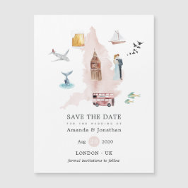 Casamento no Destino Watercolor Inglaterra Reino U