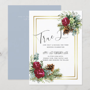 Casamento no inverno Burgundy Rosas Eucalyptus