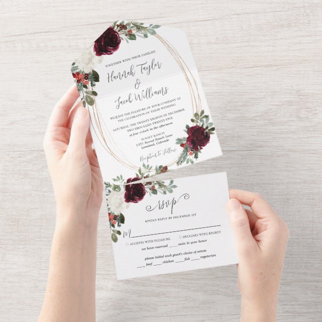 Casamento no inverno de Natal Elegante (Aba destacável)