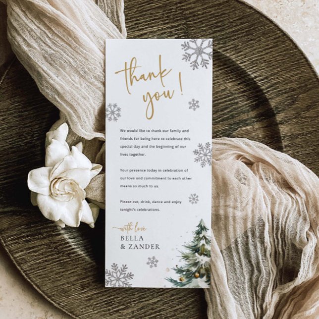 Casamento no inverno de Natal Obrigado Cartão de C (Criador carregado)