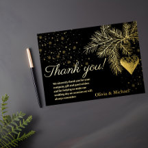 Casamento no inverno de Natal preto e Dourado Obri
