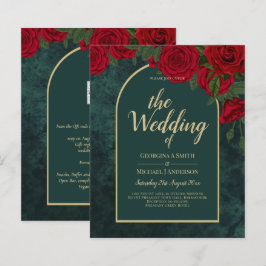 Casamento no inverno de Rosas vermelhas Douradas V