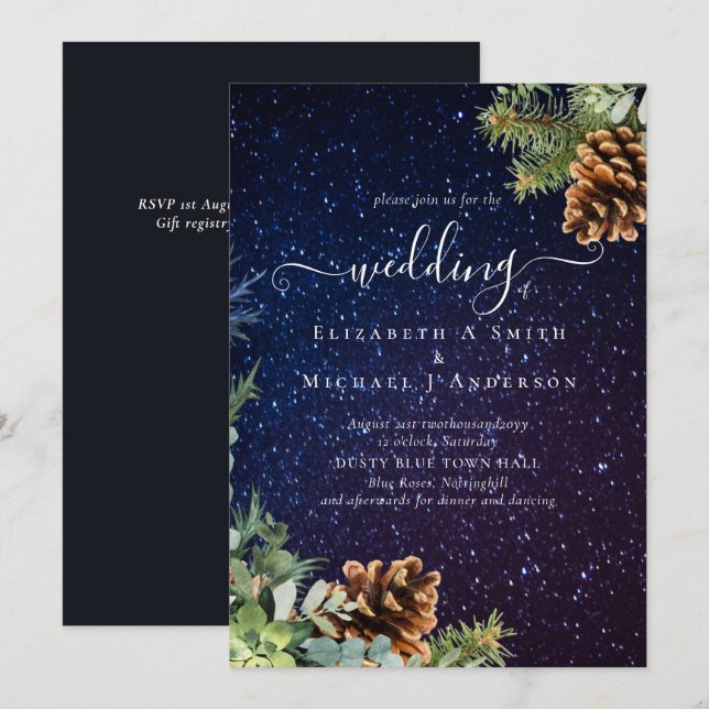 Casamento no inverno de Starry Night (Frente/Verso)