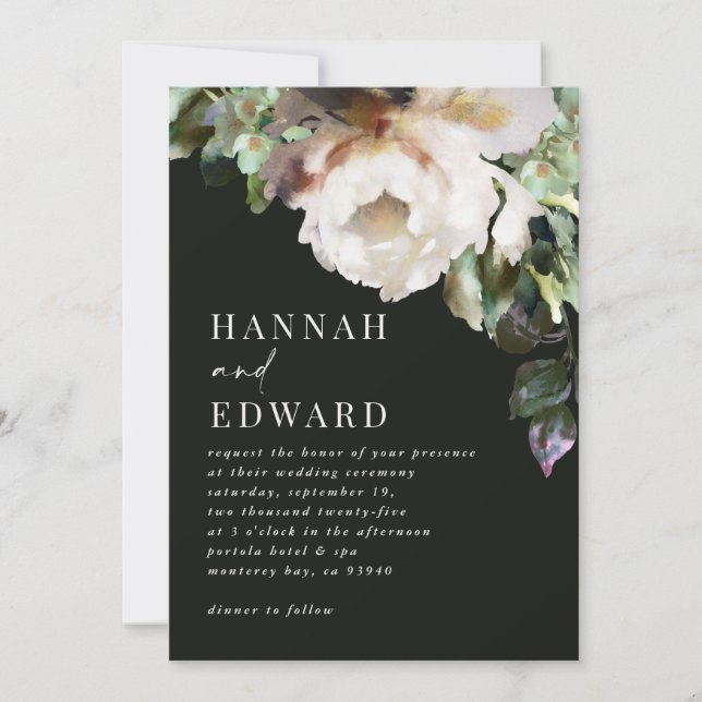 Casamento no inverno escuro rústico e rústico, com (Frente)