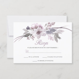 Casamento no inverno floral roxo RSVP