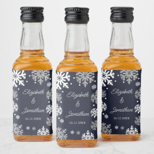 Casamento no inverno marinho Azul Flocos de Neve
