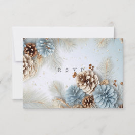 Casamento no inverno Pine Cones Blue Brown White R