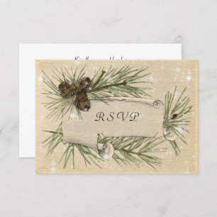 Casamento no inverno, Pine Cones, Convite De Casam