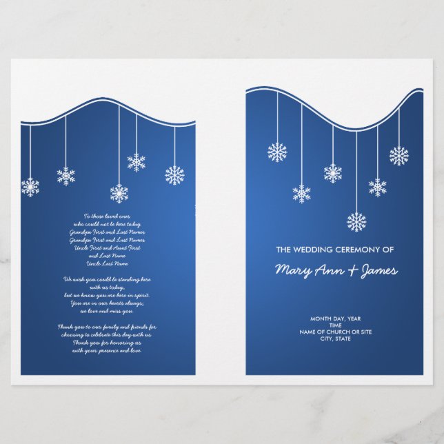 Casamento no inverno Programa Snowflake Decoração  (Frente)