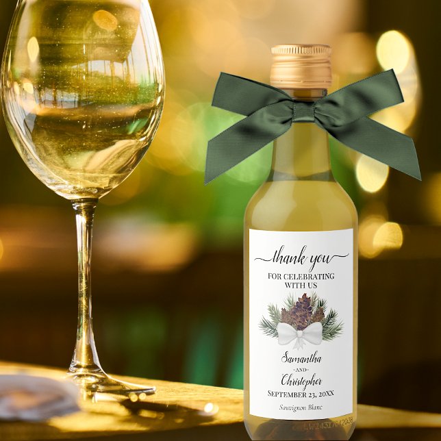 Casamento no inverno Rustic Pinecones Obrigado Min (Criador carregado)