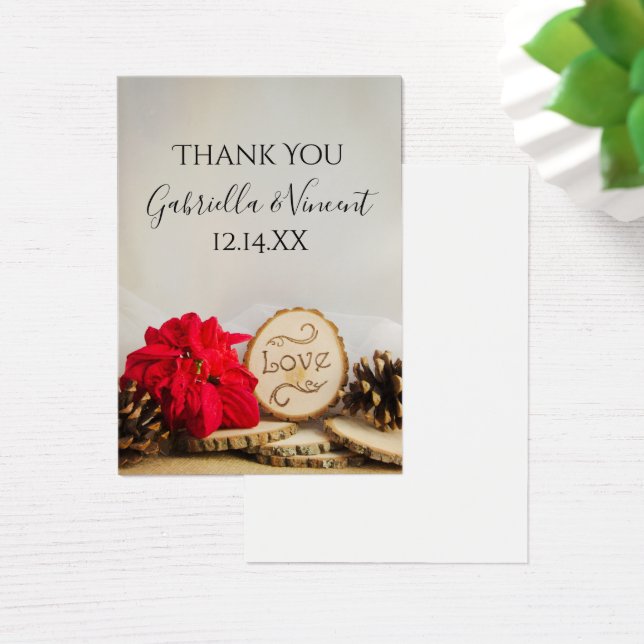 Casamento no inverno Rustic Red Poinsettia Favorec (Mesa)