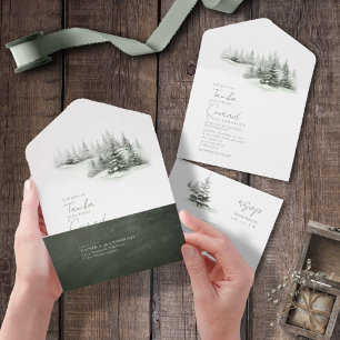 Casamento no inverno Rustic Sage Green ID1049