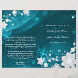 Casamento no inverno Teal Turquoise Bi Fold