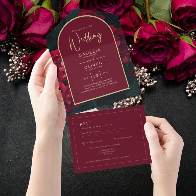 Casamento no inverno Verde da Floresta de Rosas ve (Criador carregado)