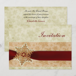 casamento no inverno vermelho rústico Cartões de c