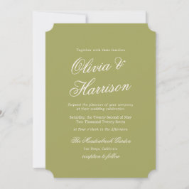 Casamento no Jardim Convite Elegante Verde Oliva