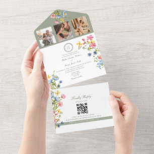 Casamento no Jardim de Flores Silvestres em Verde 