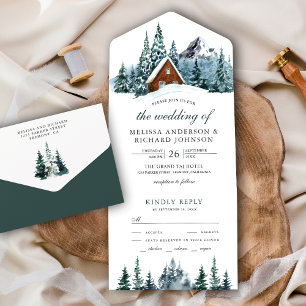 Casamento no Lodge de Cabine de Floresta de Montan